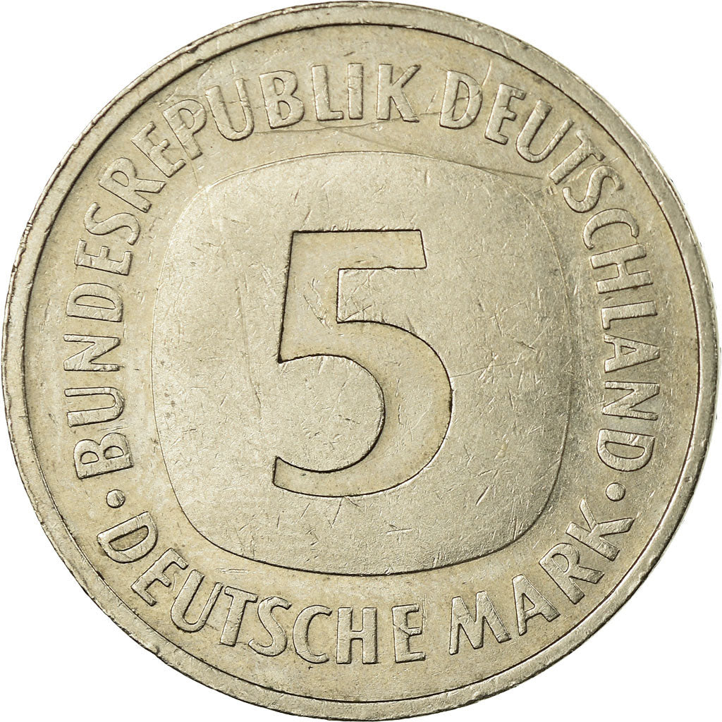 Coin, GERMANY - FEDERAL REPUBLIC, 5 Mark, 1991, Karlsruhe, EF(40-45)