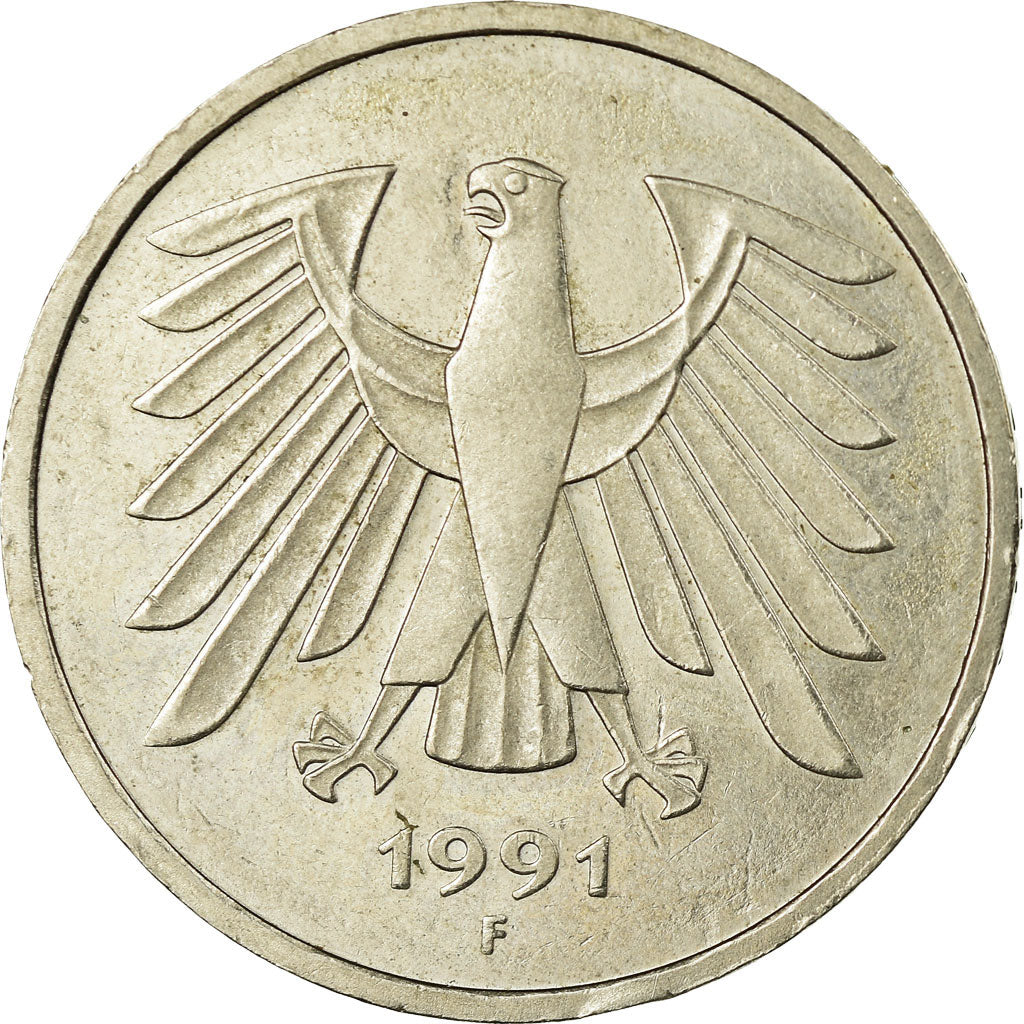 Coin, GERMANY - FEDERAL REPUBLIC, 5 Mark, 1991, Stuttgart, EF(40-45)