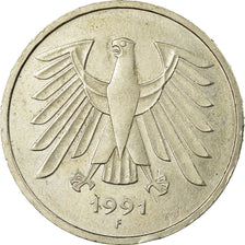 Coin, GERMANY - FEDERAL REPUBLIC, 5 Mark, 1991, Stuttgart, EF(40-45)