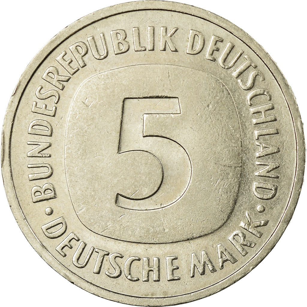 Coin, GERMANY - FEDERAL REPUBLIC, 5 Mark, 1991, Stuttgart, EF(40-45)