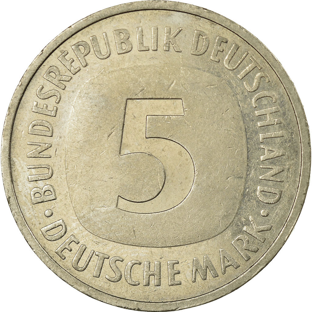 Coin, GERMANY - FEDERAL REPUBLIC, 5 Mark, 1991, Hamburg, EF(40-45)