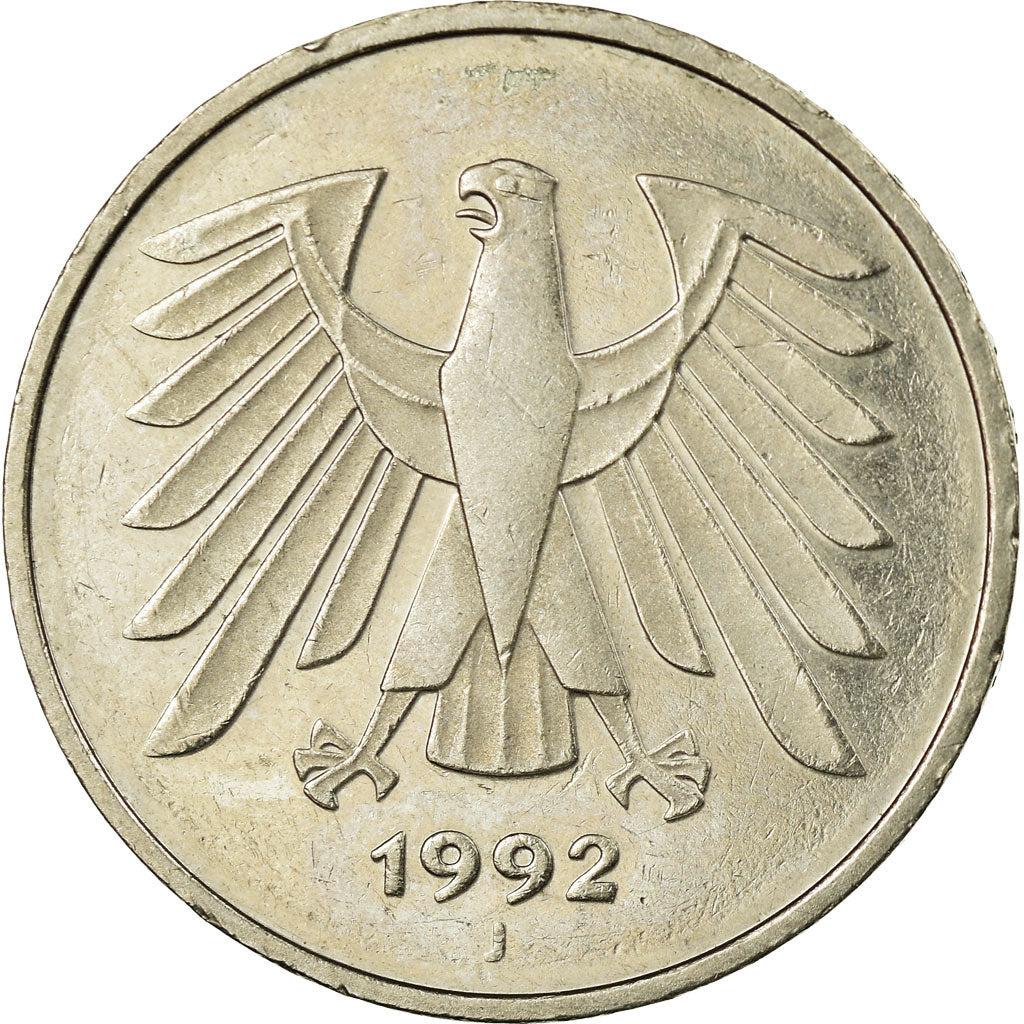 Coin, GERMANY - FEDERAL REPUBLIC, 5 Mark, 1992, Hamburg, EF(40-45)