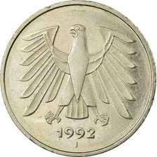 Coin, GERMANY - FEDERAL REPUBLIC, 5 Mark, 1992, Hamburg, EF(40-45)