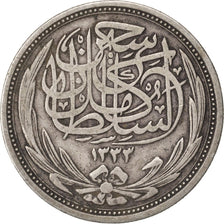 EGYPT, 10 Piastres, 1916, KM #319, EF(40-45), Silver, 13.72