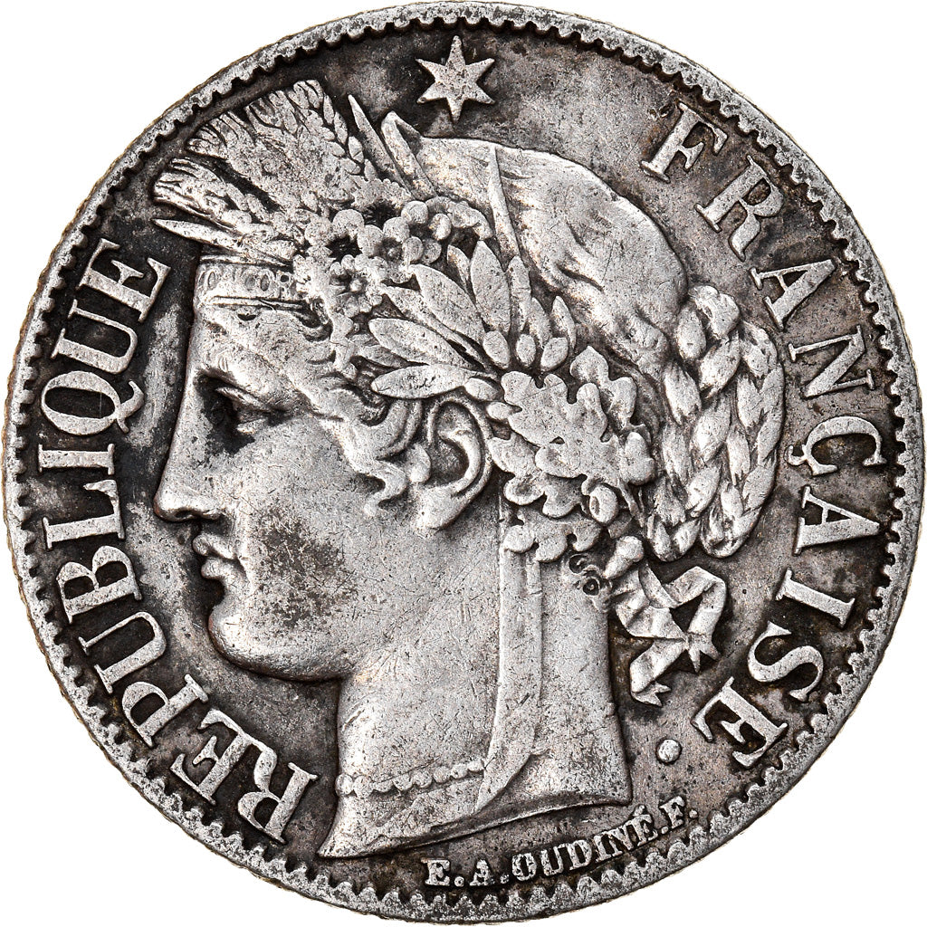 Coin, France, Cérès, Franc, 1872, Paris, EF(40-45), Silver, KM:822.1