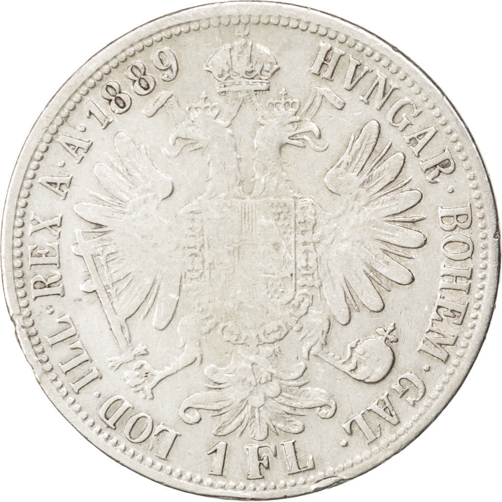 AUSTRIA, Florin, 1889, KM #2222, EF(40-45), Silver, 29.2, 12.17