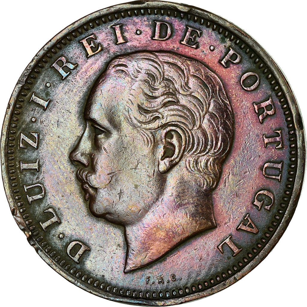 Coin, Portugal, Luiz I, 20 Reis, 1883, EF(40-45), Bronze, KM:527