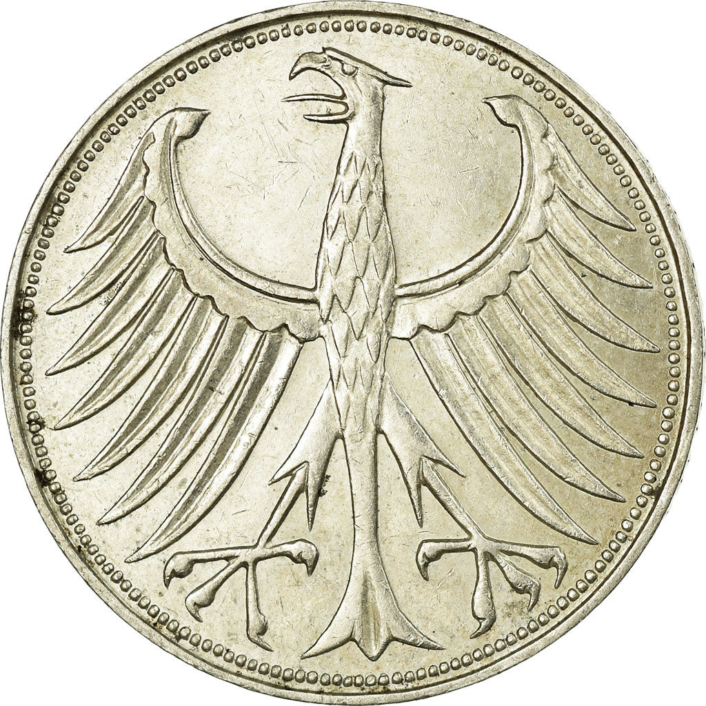 Coin, GERMANY - FEDERAL REPUBLIC, 5 Mark, 1965, Munich, EF(40-45), Silver