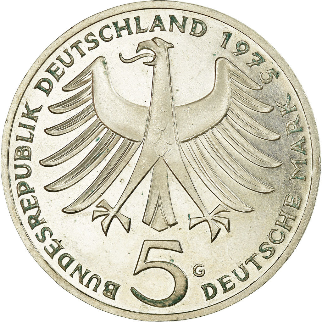 Monnaie, République fédérale allemande, 5 Mark, 1975, Karlsruhe, Germany, BE