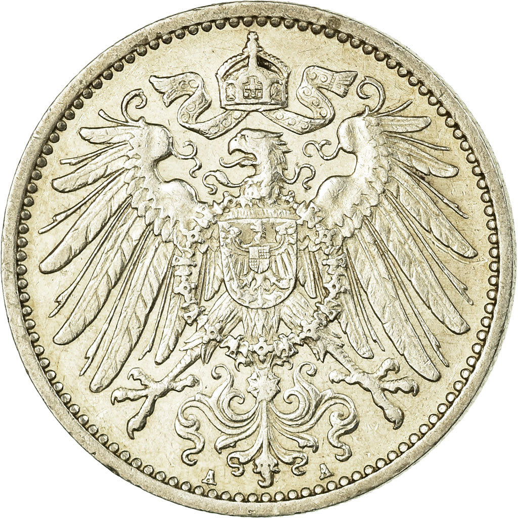 Coin, GERMANY - EMPIRE, Wilhelm II, Mark, 1908, Berlin, EF(40-45), Silver, KM:14