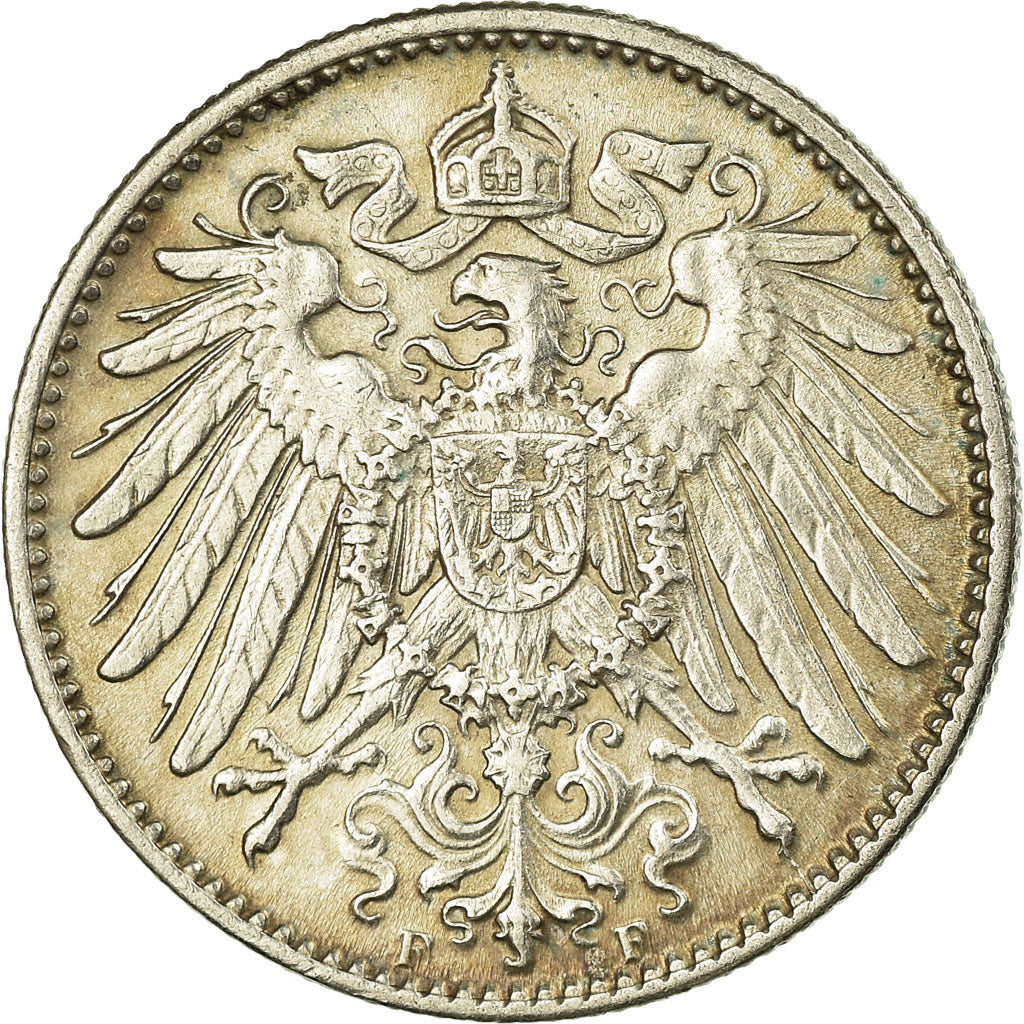 Coin, GERMANY - EMPIRE, Wilhelm II, Mark, 1914, Stuttgart, EF(40-45), Silver