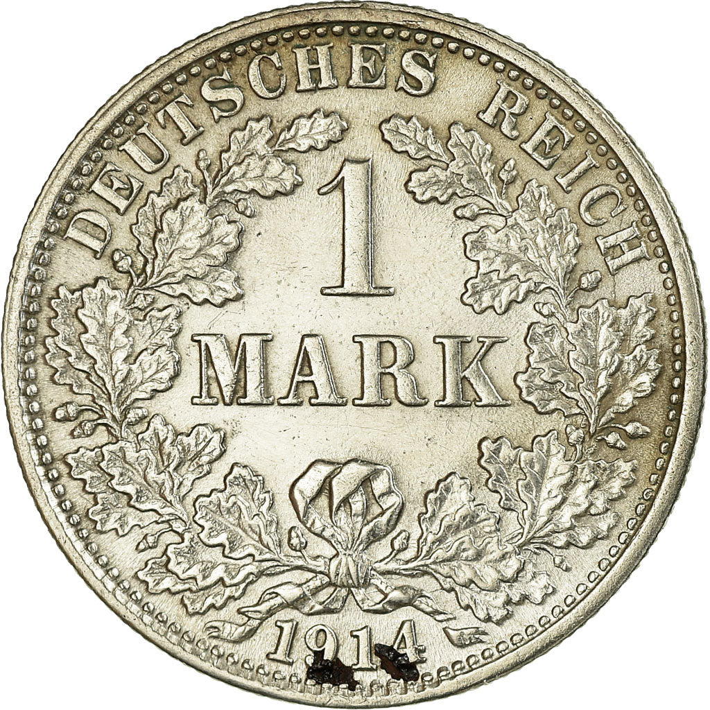 Coin, GERMANY - EMPIRE, Wilhelm II, Mark, 1914, Stuttgart, EF(40-45), Silver