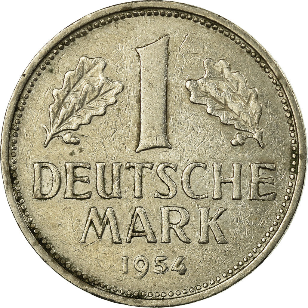 Coin, GERMANY - FEDERAL REPUBLIC, Mark, 1954, Hambourg, EF(40-45)