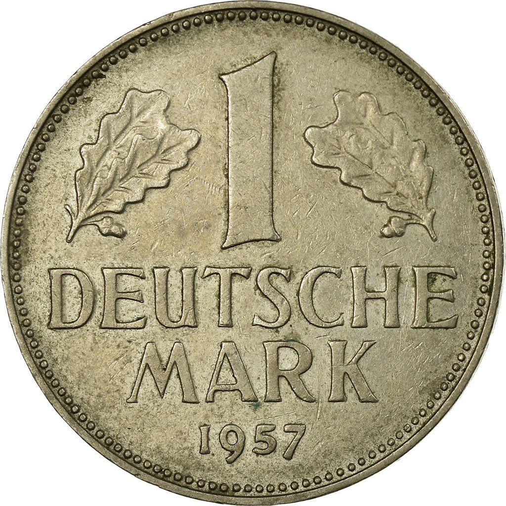 Coin, GERMANY - FEDERAL REPUBLIC, Mark, 1957, Stuttgart, VF(20-25)
