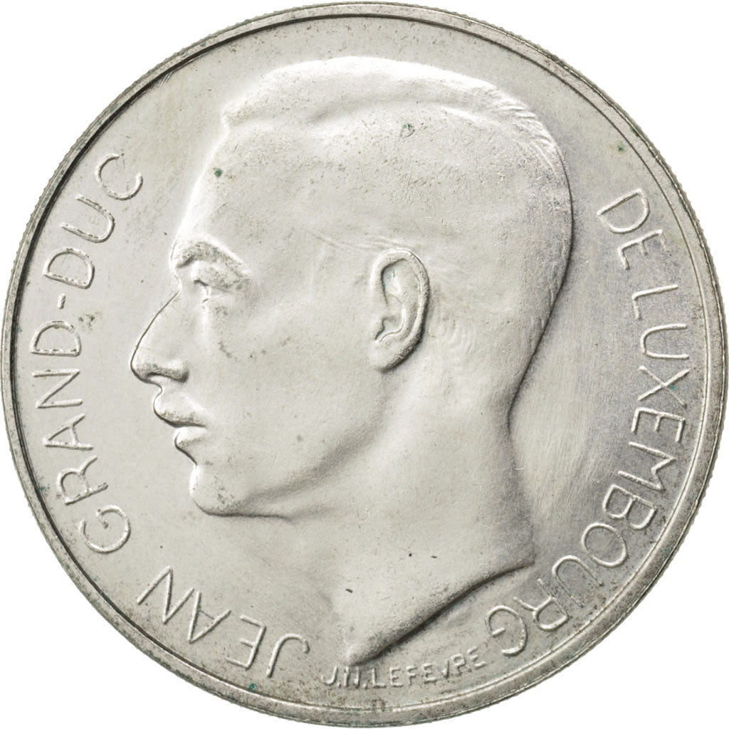 LUXEMBOURG, 100 Francs, 1964, KM #54, AU(55-58), Silver, 33.1, 17.91