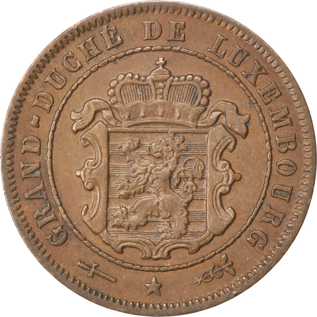 Coin, Luxembourg, William III, 2-1/2 Centimes, 1908, Utrecht, AU(55-58), Bronze