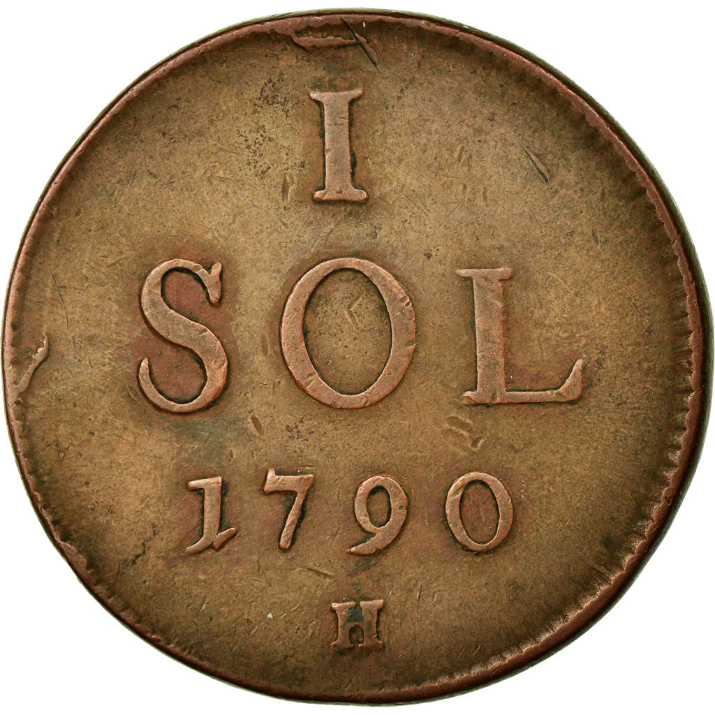 Coin, Luxembourg, Leopold II, Sol, 1790, G, EF(40-45), Copper, KM:15