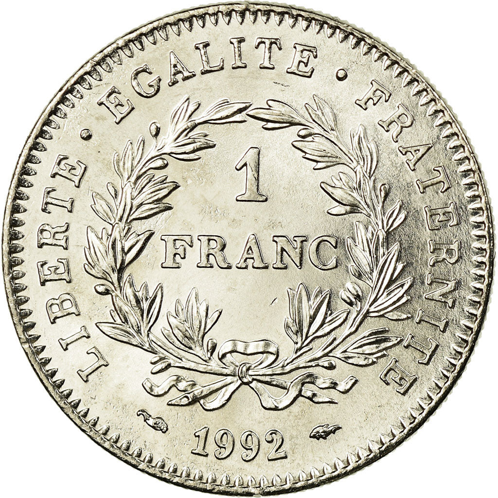 Coin, France, République, Franc, 1992, Paris, MS(63), Nickel, KM:1004.1
