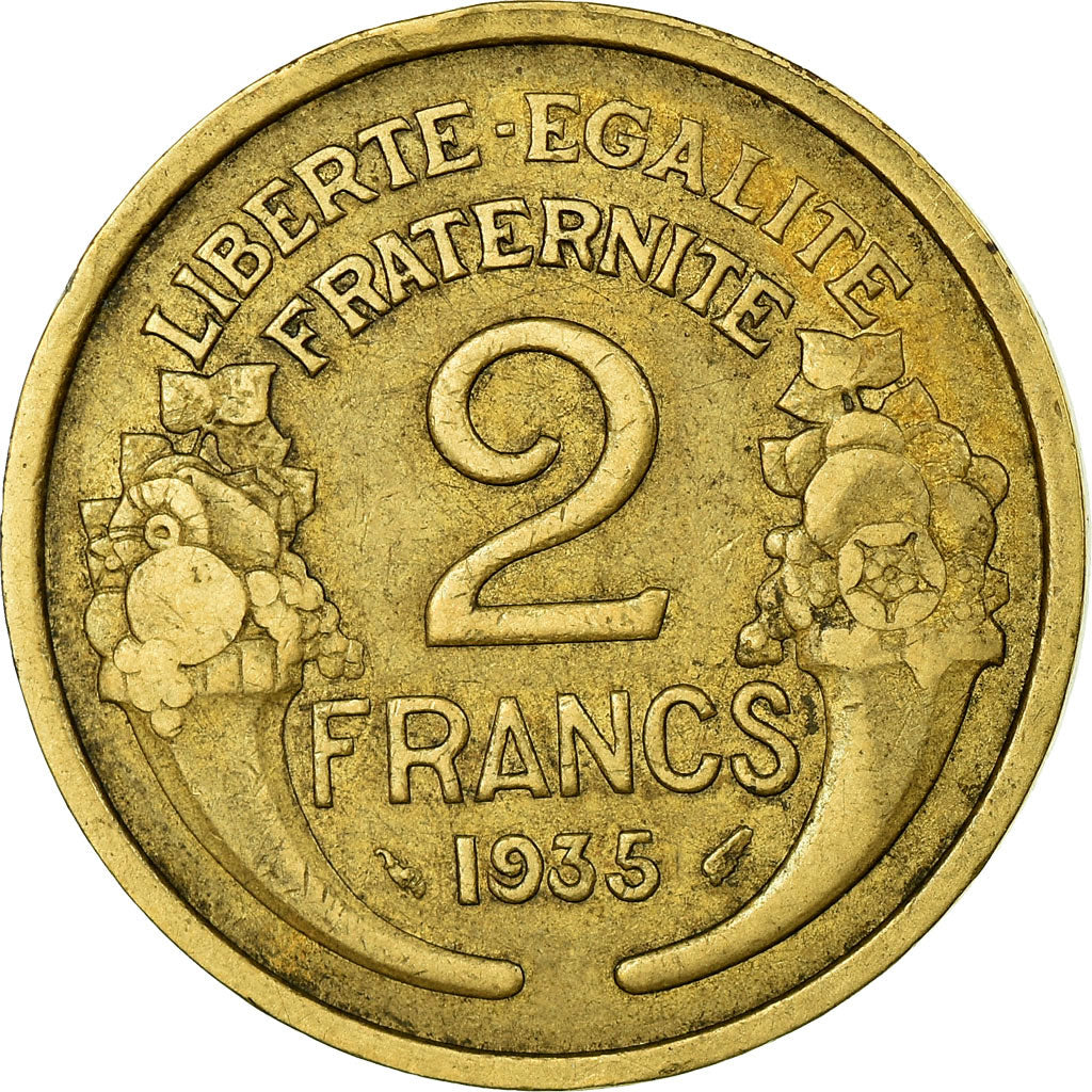 Monnaie, France, Morlon, 2 Francs, 1935, Paris, TB, Aluminum-Bronze