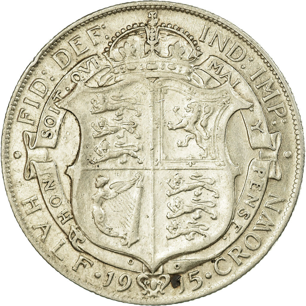 Coin, Great Britain, George V, 1/2 Crown, 1915, EF(40-45), Silver, KM:818.1