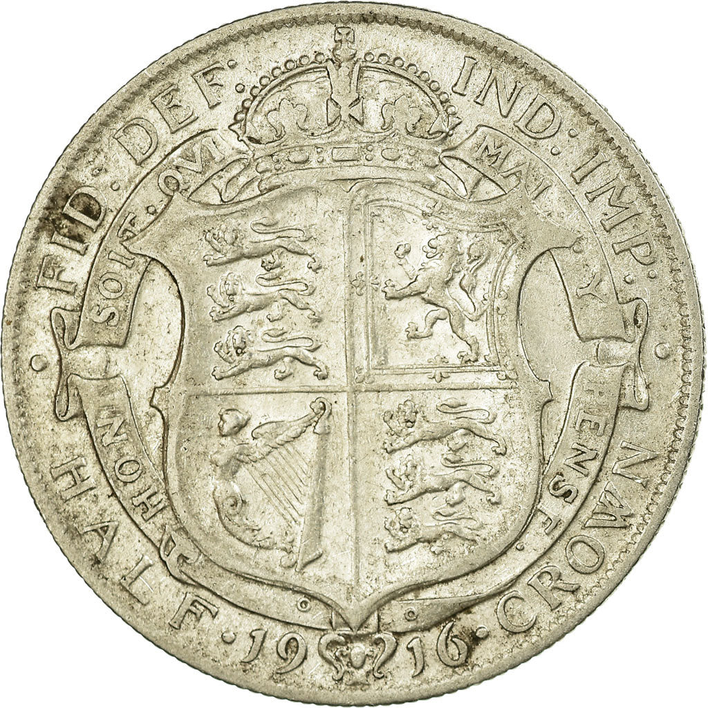 Coin, Great Britain, George V, 1/2 Crown, 1916, EF(40-45), Silver, KM:818.1