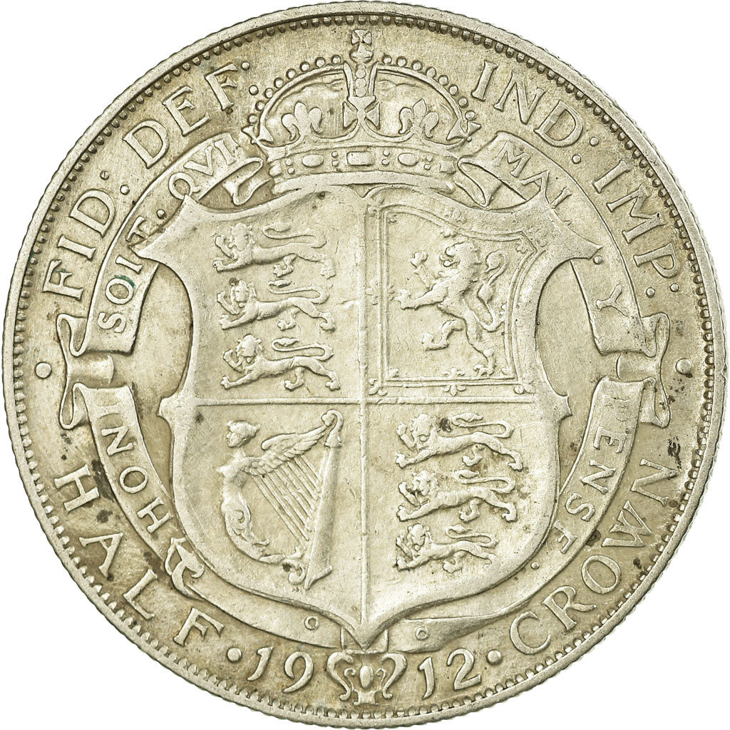 Coin, Great Britain, George V, 1/2 Crown, 1912, EF(40-45), Silver, KM:818.1