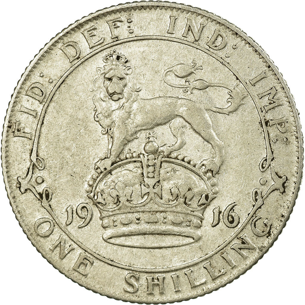 Coin, Great Britain, George V, Shilling, 1916, VF(30-35), Silver, KM:816