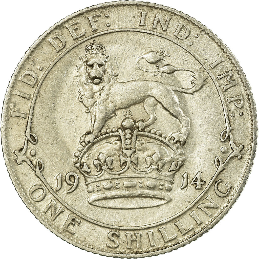 Coin, Great Britain, George V, Shilling, 1914, EF(40-45), Silver, KM:816