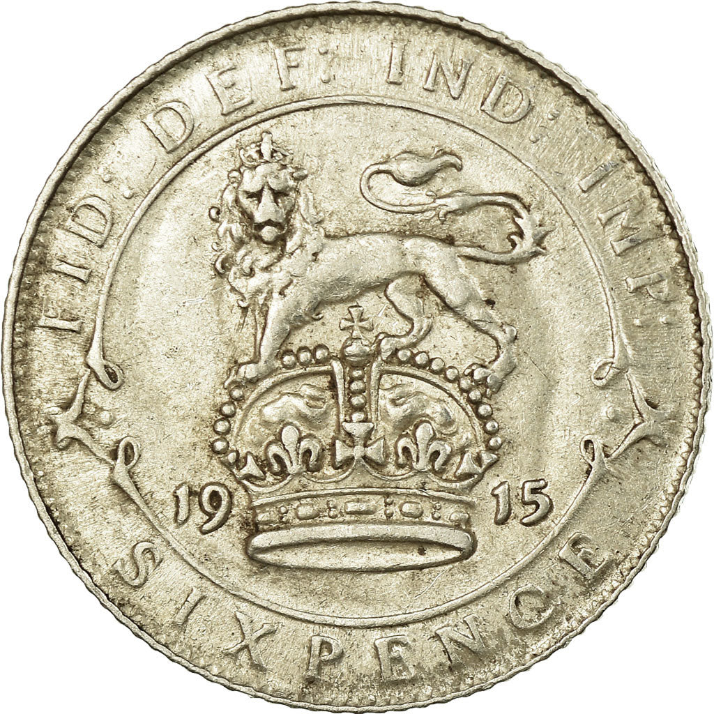 Coin, Great Britain, George V, 6 Pence, 1915, EF(40-45), Silver, KM:815