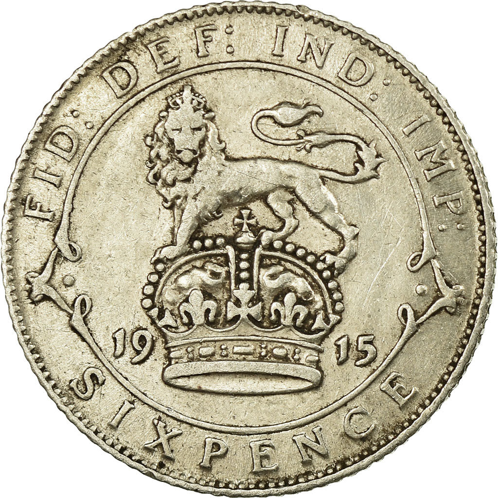 Monnaie, Grande-Bretagne, George V, 6 Pence, 1915, TB+, Argent, KM:815