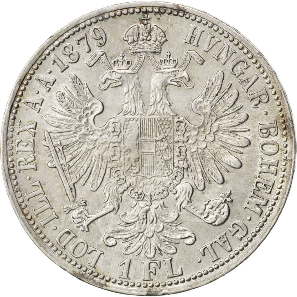 AUSTRIA, Florin, 1879, KM #2222, MS(60-62), Silver, 29.2, 12.28