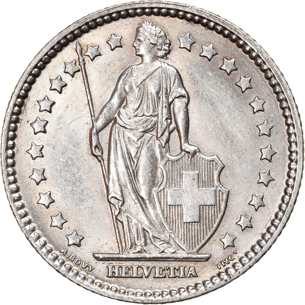 Coin, Switzerland, Franc, 1914, Bern, AU(55-58), Silver, KM:24