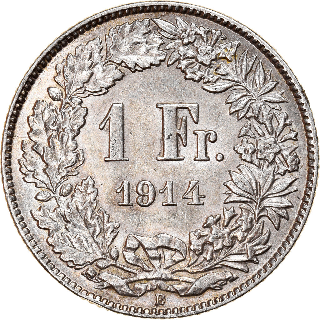 Coin, Switzerland, Franc, 1914, Bern, AU(55-58), Silver, KM:24