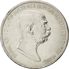 AUSTRIA, 5 Corona, 1908, KM #2809, AU(50-53), Silver, 35, 24.06