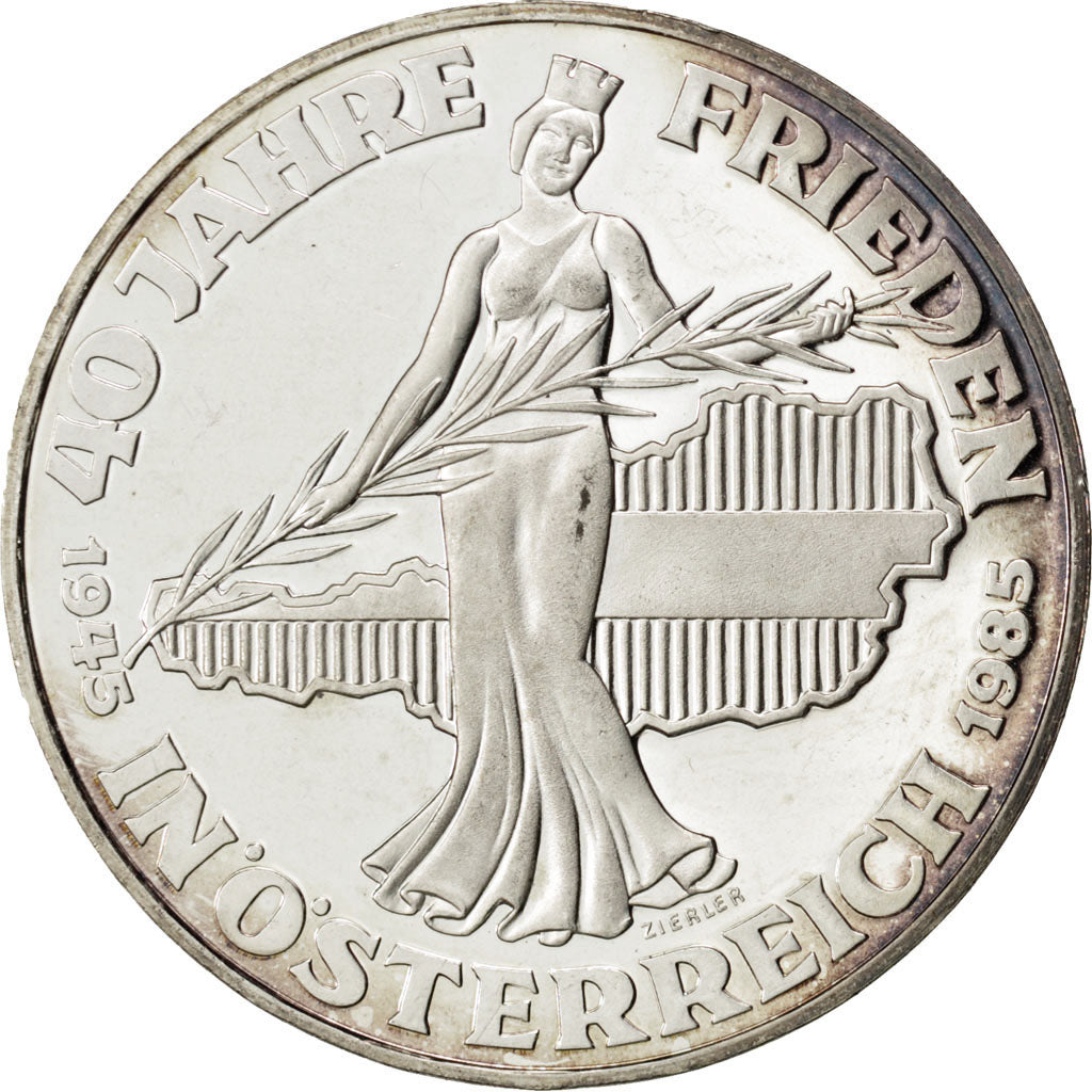 AUSTRIA, 500 Schilling, 1985, KM #2972, MS(65-70), Silver, 37, 24.00