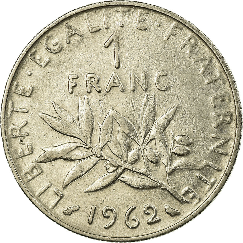 Moeda, França, Semeuse, Franc, 1962, Paris, EF(40-45), Níquel, KM:925.1