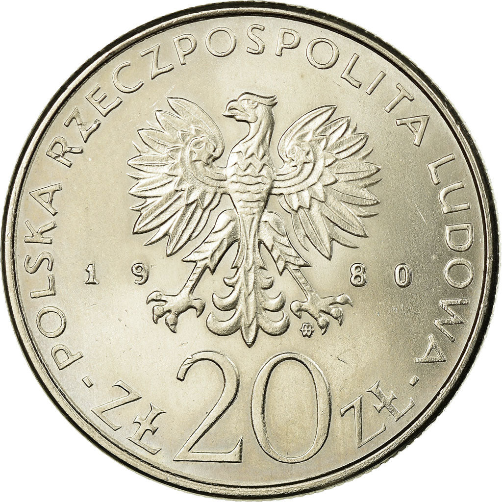 Coin, Poland, 50th Anniversary - Training Ship Daru Pomorza, 20 Zlotych, 1980