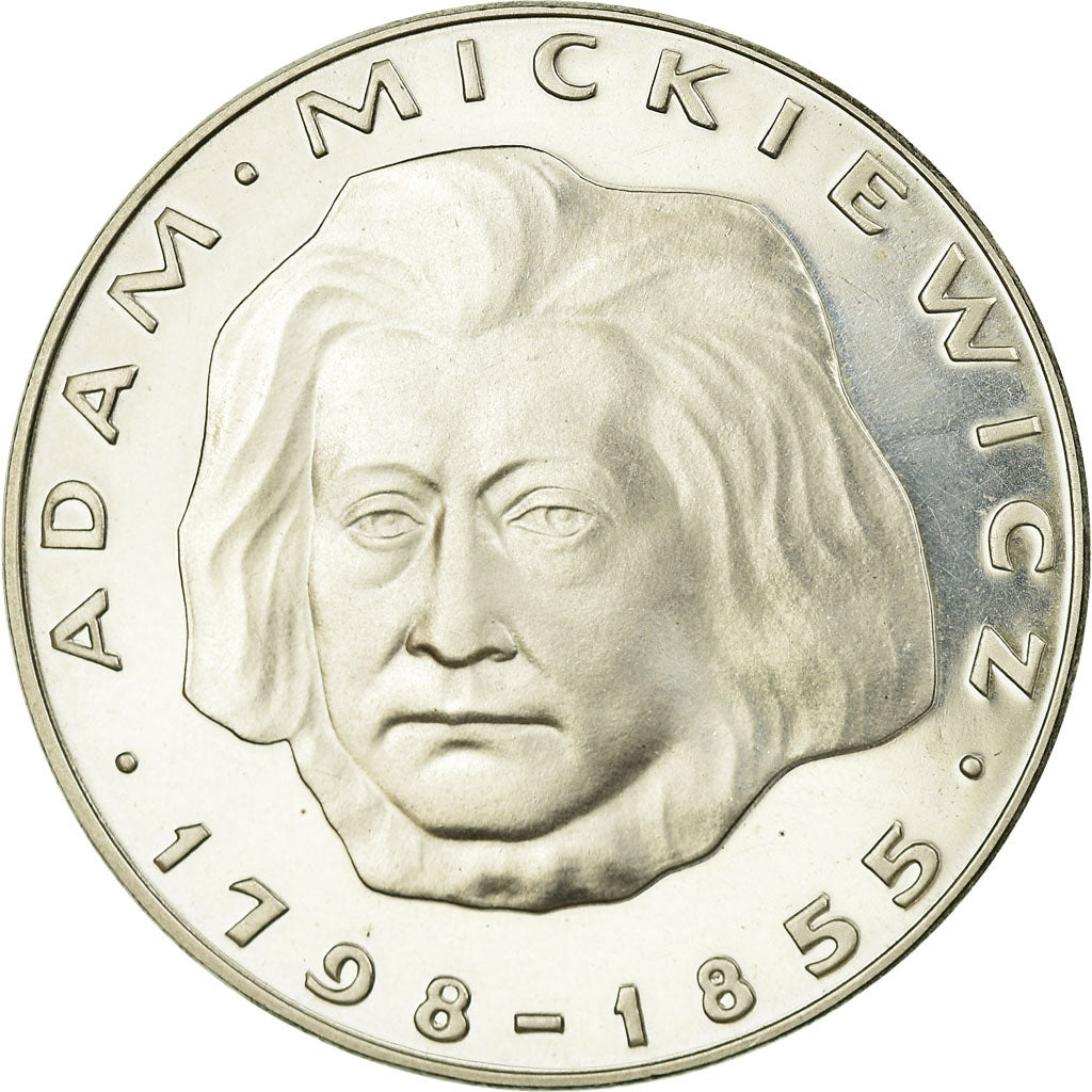 Coin, Poland, Adam Mickiewicz, 100 Zlotych, 1978, Warsaw, BE, MS(63), Silver