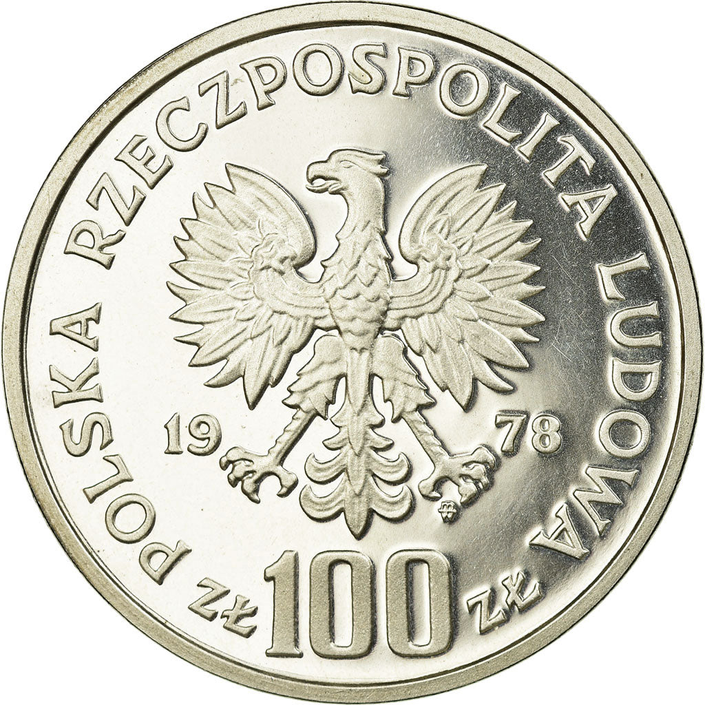 Coin, Poland, 100 Zlotych, 1978, Warsaw, BE, MS(63), Silver, KM:96