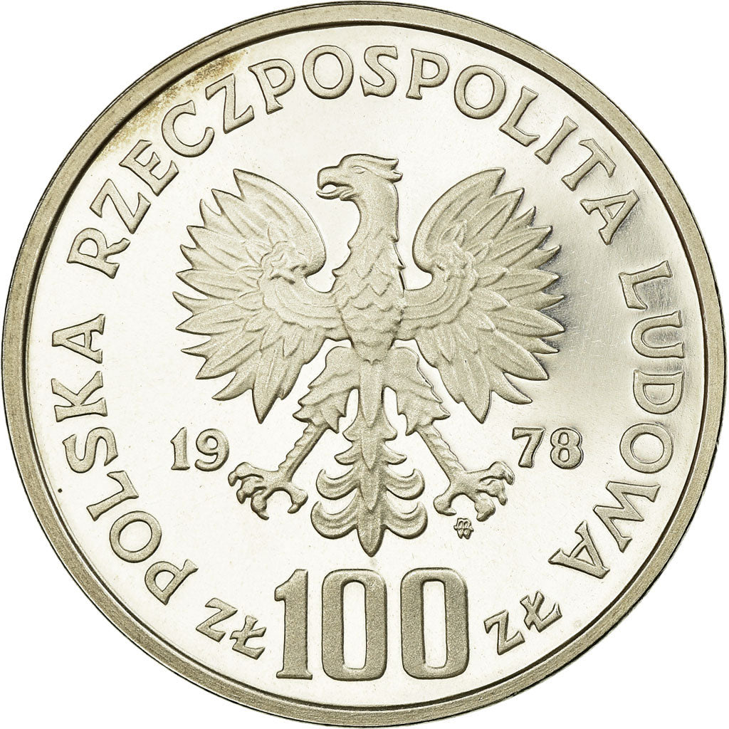 Coin, Poland, 100 Zlotych, 1978, Warsaw, BE, MS(63), Silver, KM:94