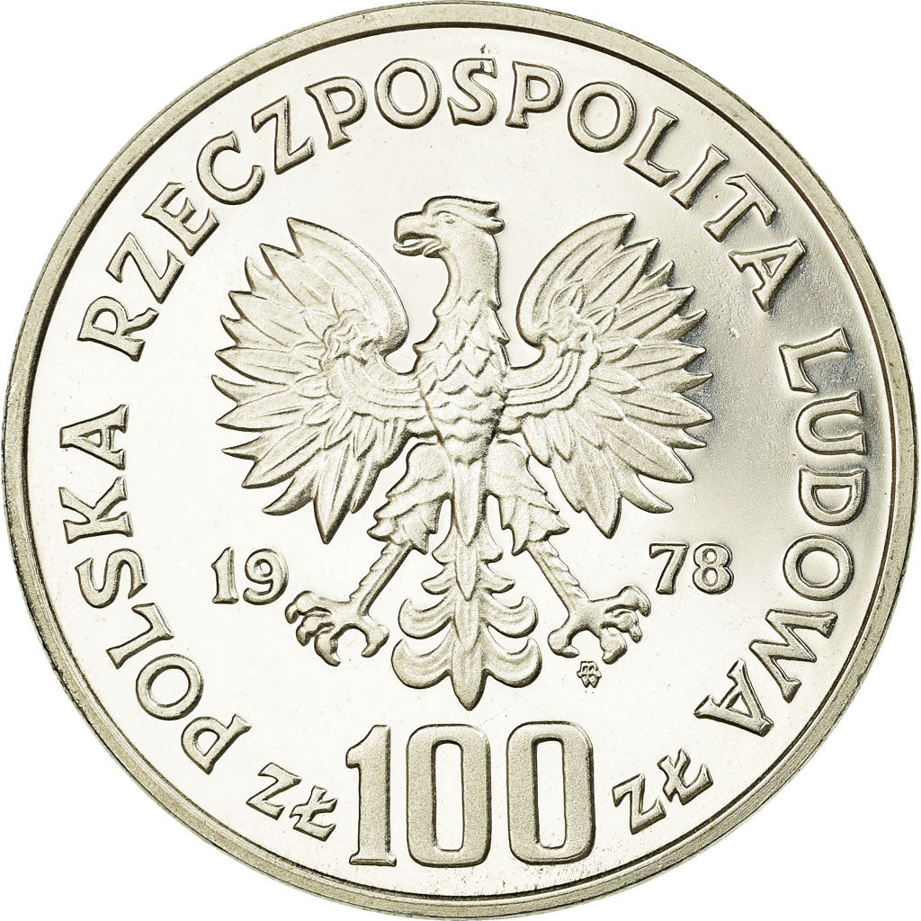 Coin, Poland, 100 Zlotych, 1978, Warsaw, BE, MS(63), Silver, KM:93