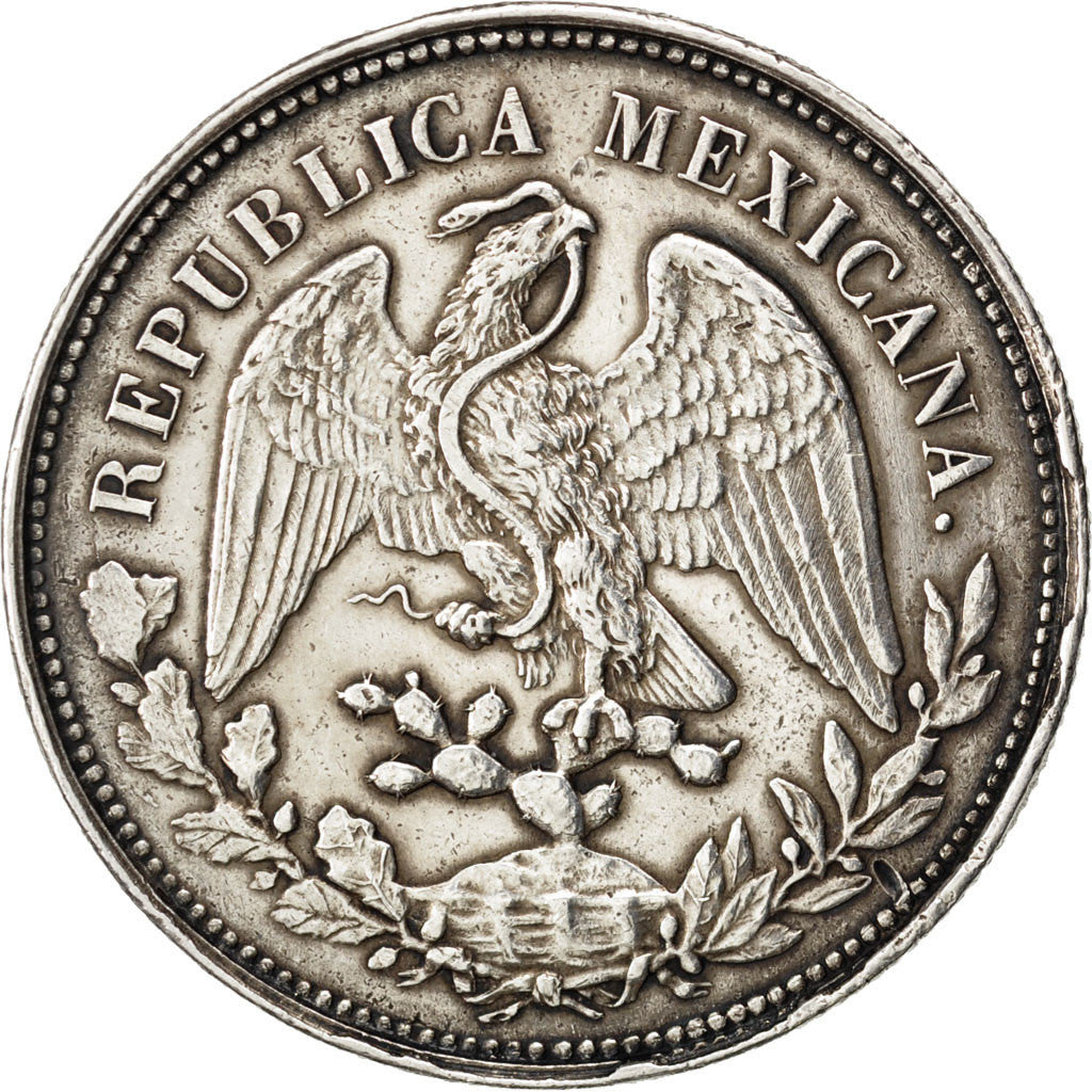 MEXICO, Peso, 1902, Mexico City, KM #409.2, AU(55-58), Silver, 39, 26.97
