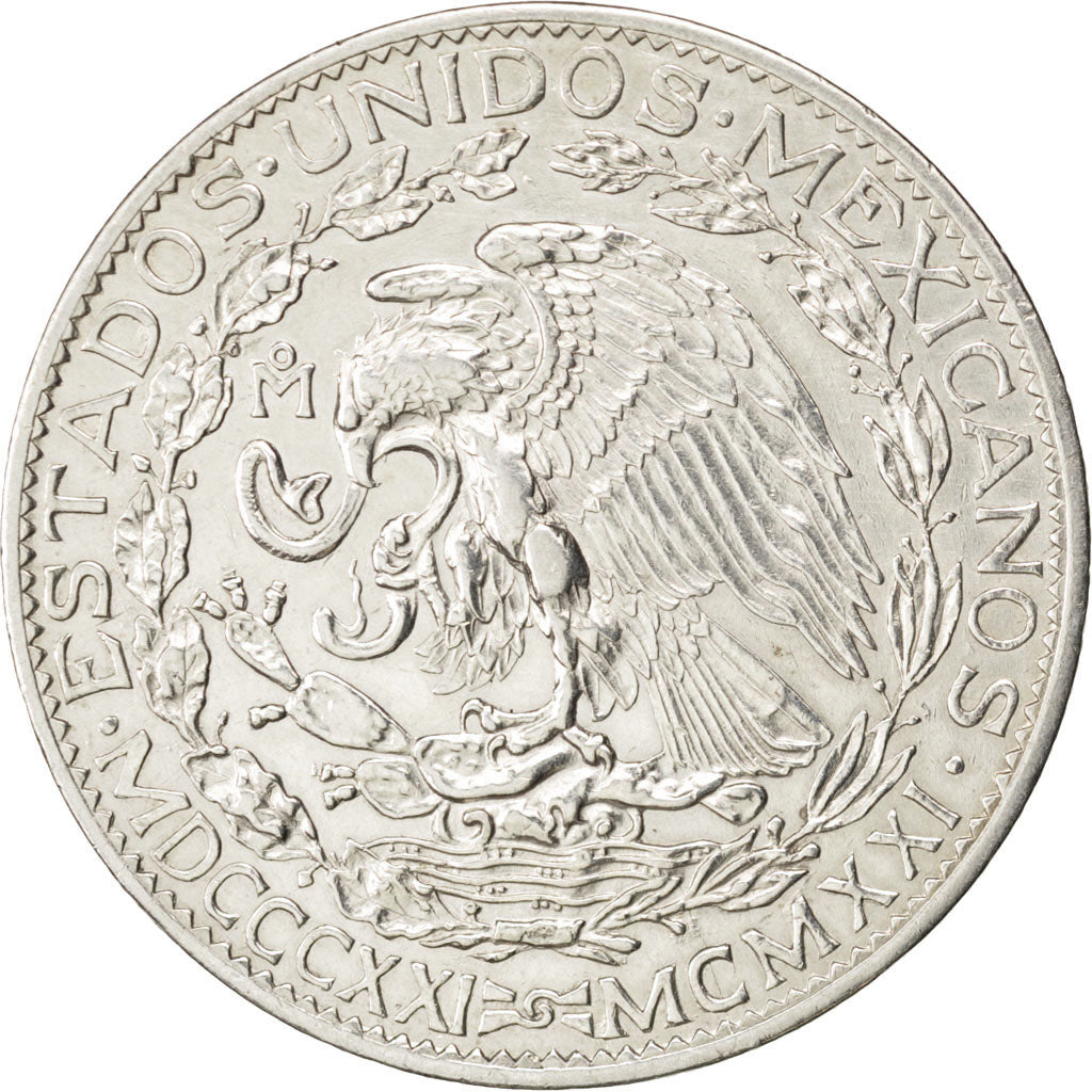 MEXICO, 2 Pesos, 1921, Mexico City, KM #462, AU(55-58), Silver, 39, 26.51