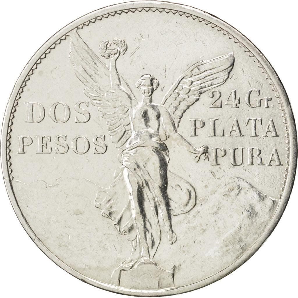 MEXICO, 2 Pesos, 1921, Mexico City, KM #462, AU(55-58), Silver, 39, 26.51