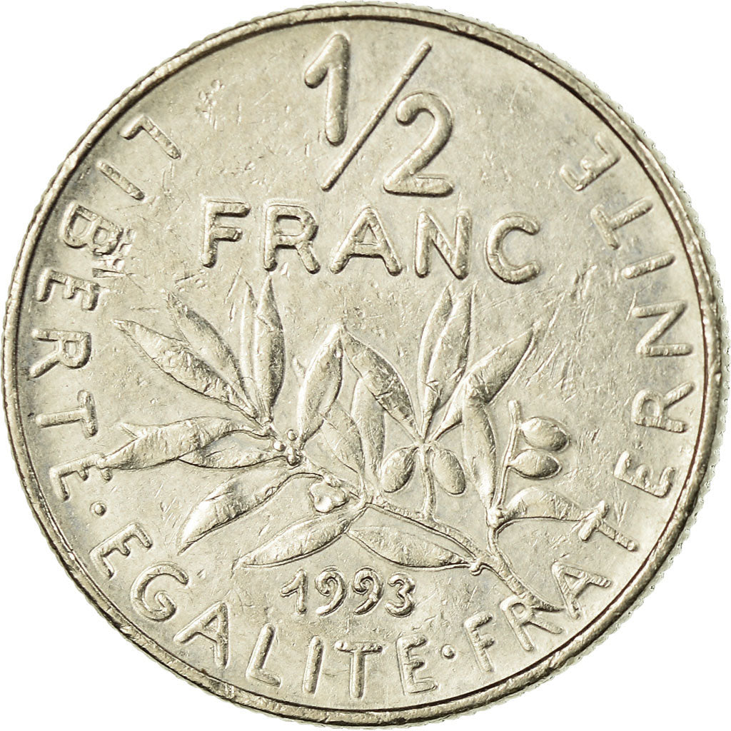 Moneta, Francia, Semeuse, 1/2 Franc, 1993, BB, Nichel, KM:931.2, Gadoury:429