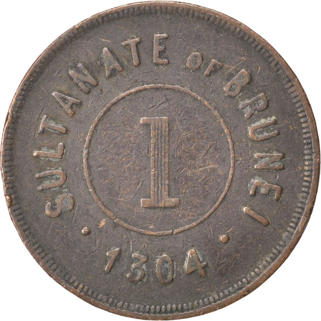 Moneda, BRUNÉI, Cent, 1886, MBC, Cobre, KM:3