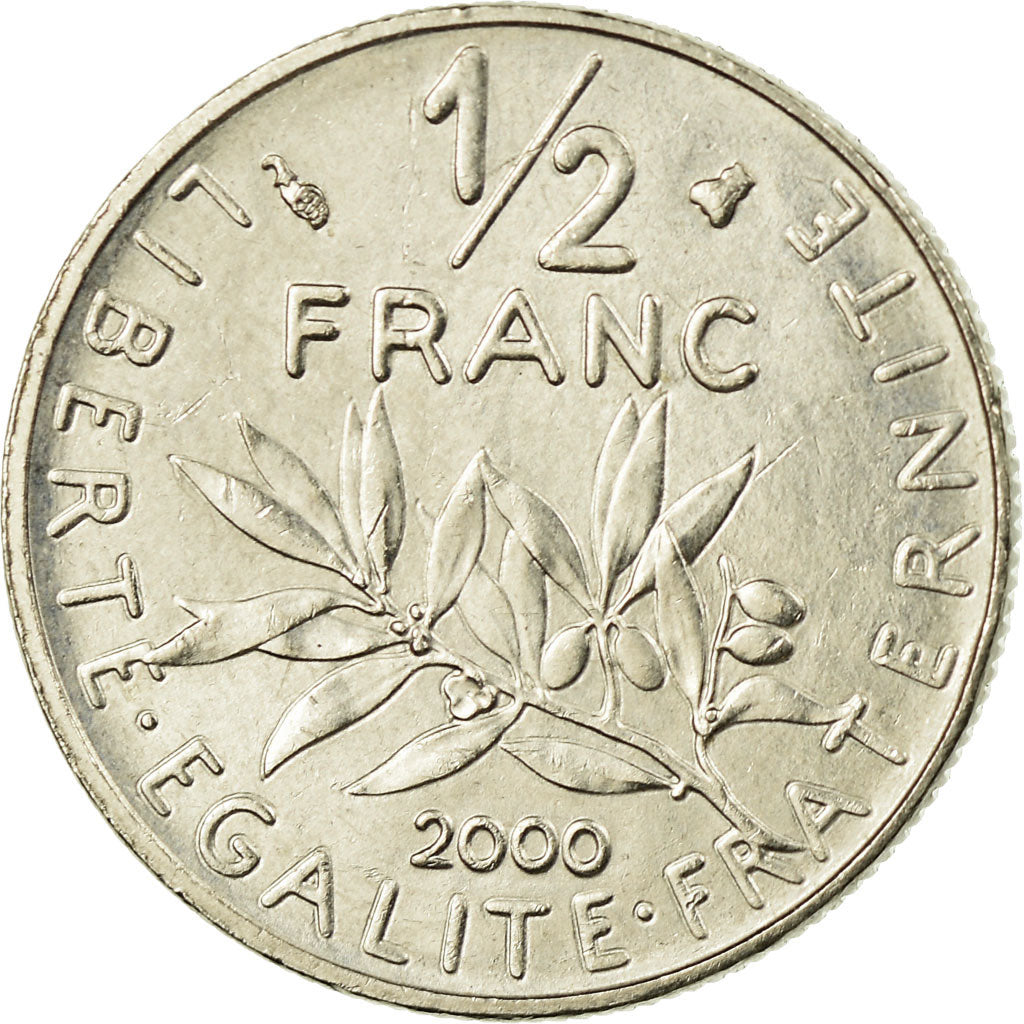 Munten, Frankrijk, Semeuse, 1/2 Franc, 2000, ZF, Nickel, KM:931.2, Gadoury:429
