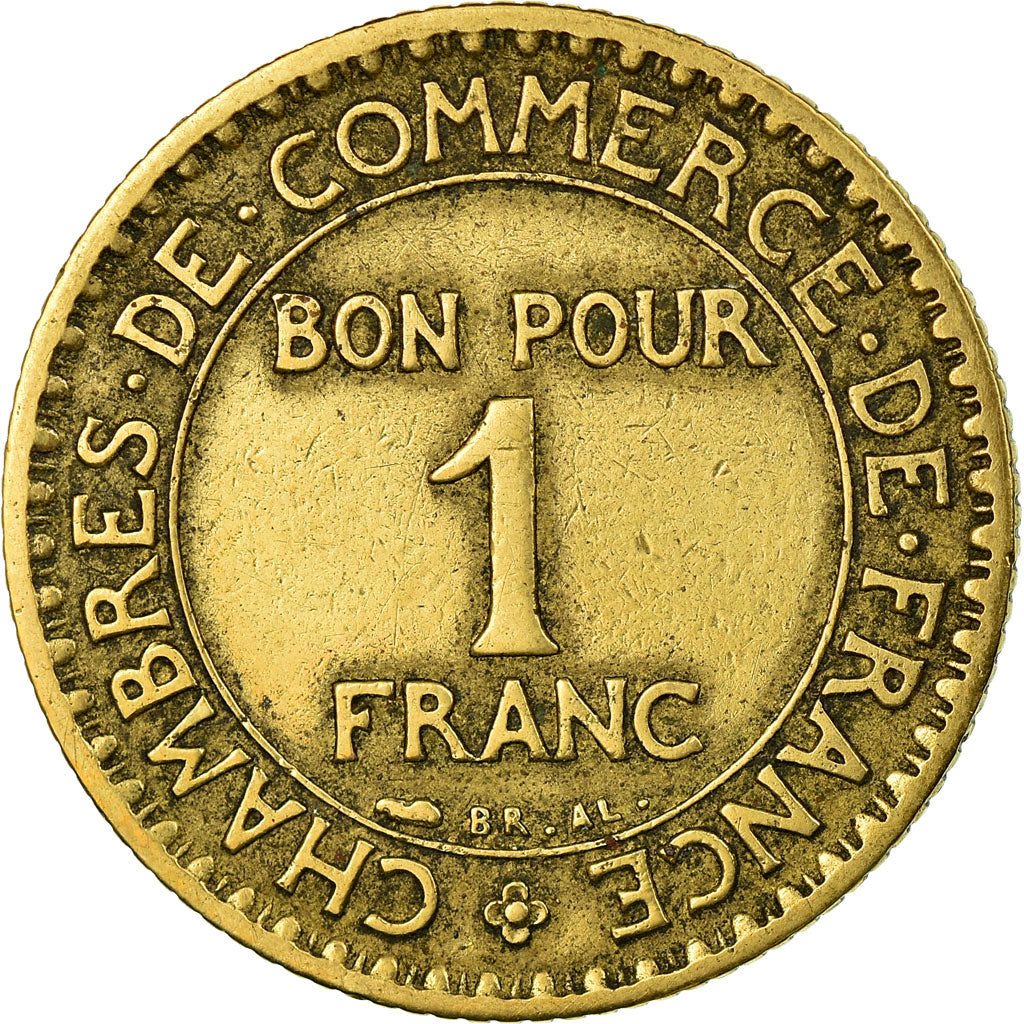Moneda, Francia, Chambre de commerce, Franc, 1924, Paris, BC+, Aluminio -
