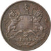 INDIA-BRITISH, 1/2 Anna, 1835, KM #447.1, AU(50-53), Copper, 13.02
