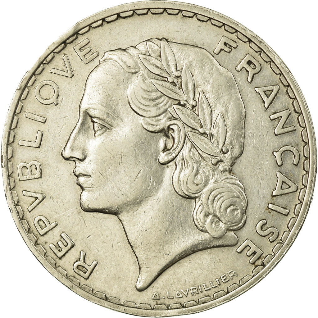 Coin, France, Lavrillier, 5 Francs, 1933, Paris, EF(40-45), Nickel, KM:888